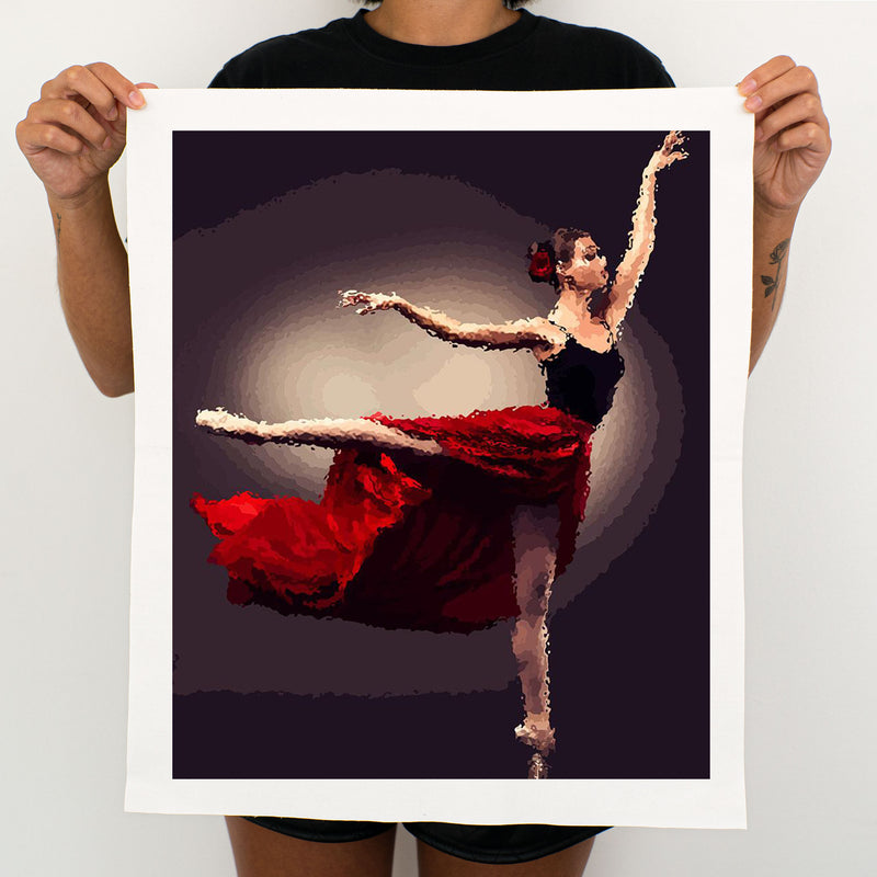 Ballerina In Red - Painting By Numbers