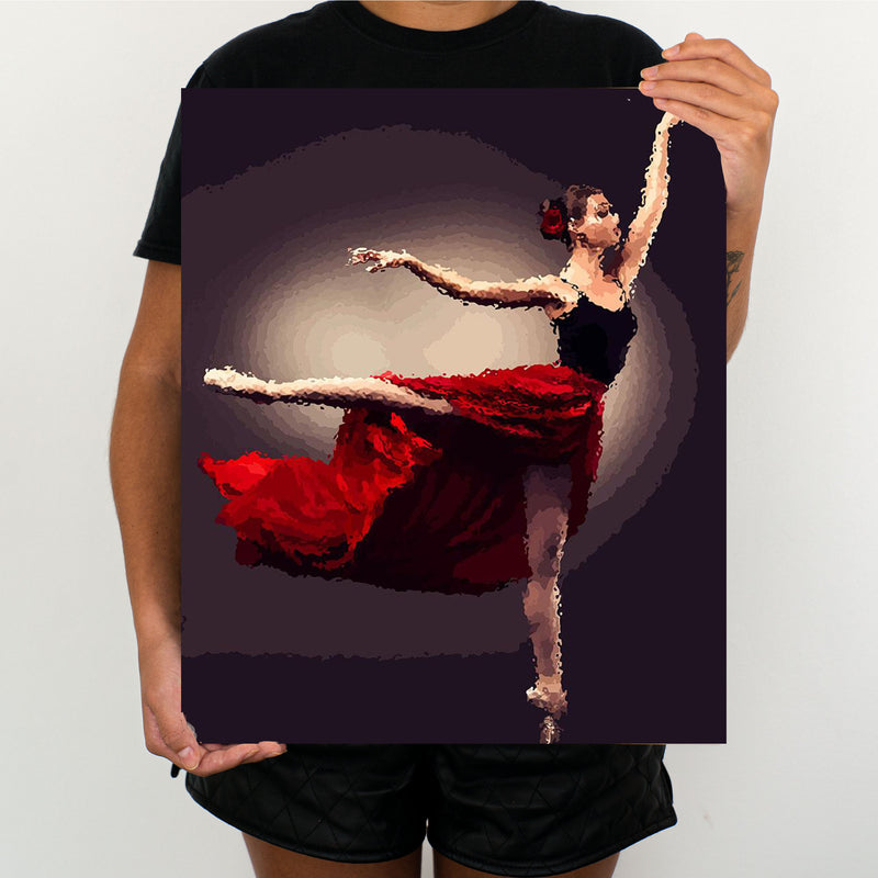 Ballerina In Red - Painting By Numbers