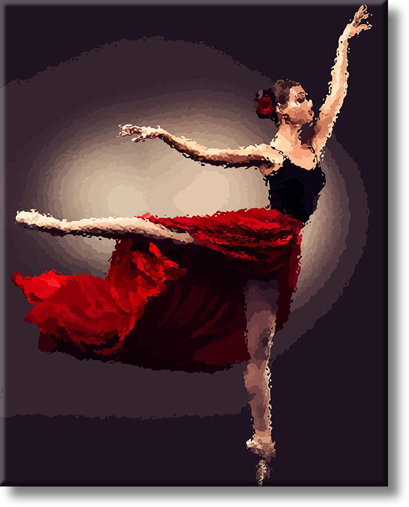 Ballerina In Red - Painting By Numbers