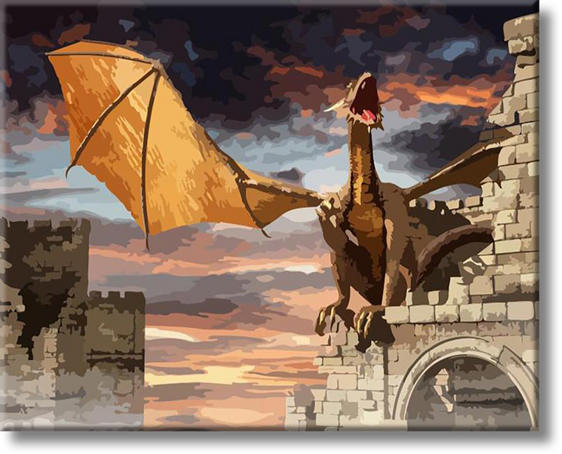 Dragon In The Castle - Painting By Numbers