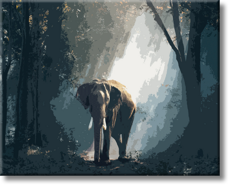 Elephant In The Forest - Painting By Numbers