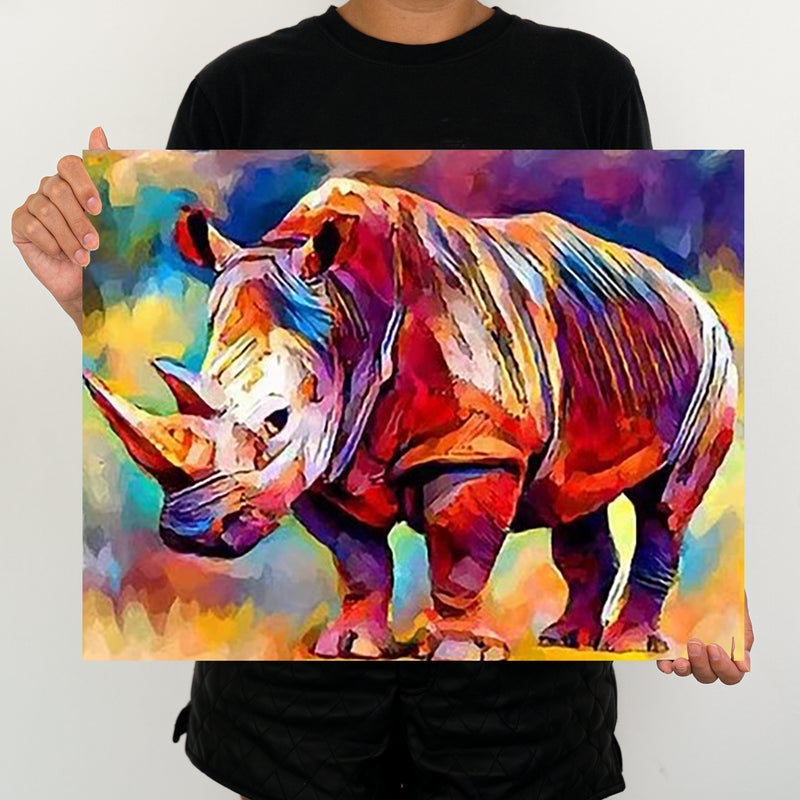 Colorful Rhino - Painting By Numbers