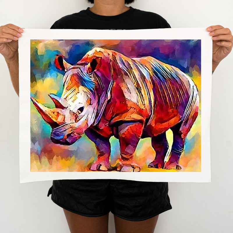 Colorful Rhino - Painting By Numbers