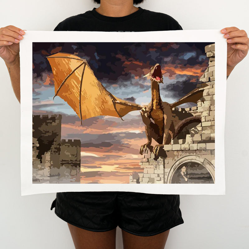 Dragon In The Castle - Painting By Numbers