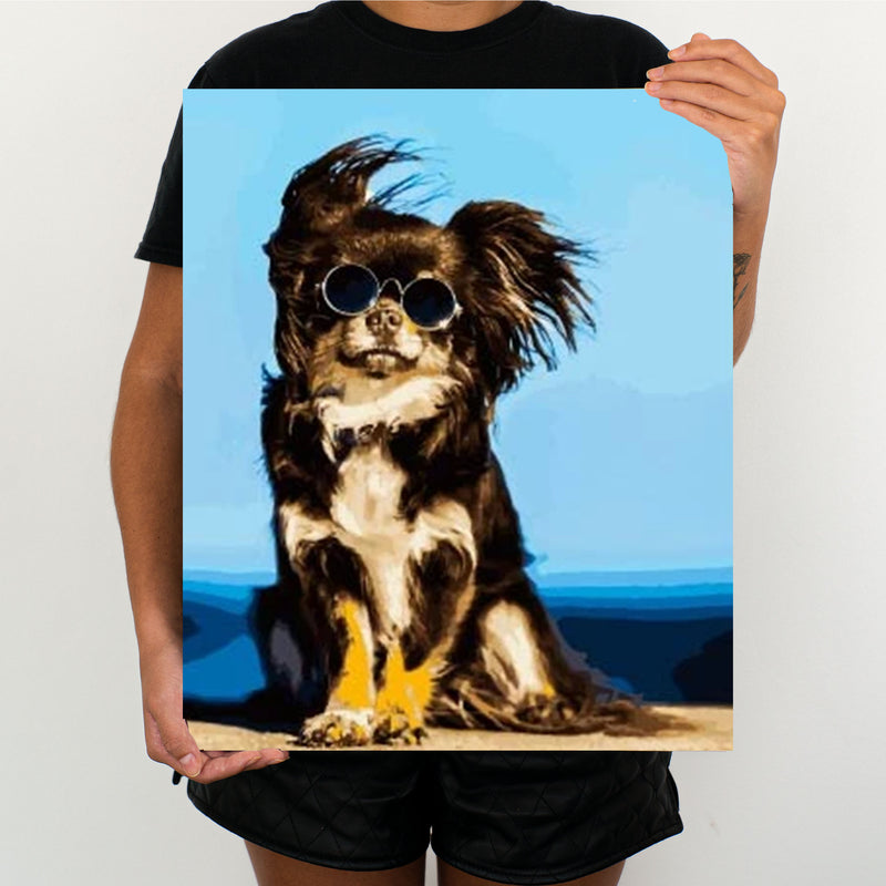 Hipster Dog - Painting By Numbers