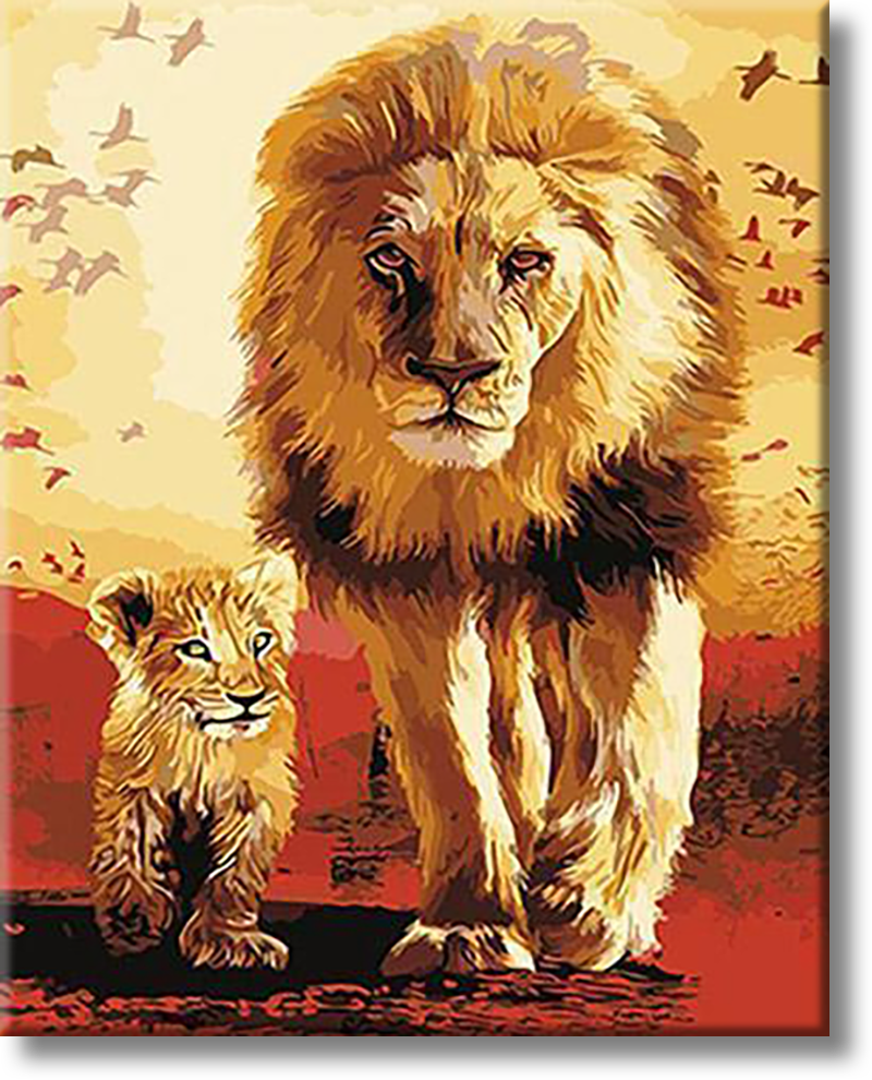 Lions In The Savannah - Painting By Numbers