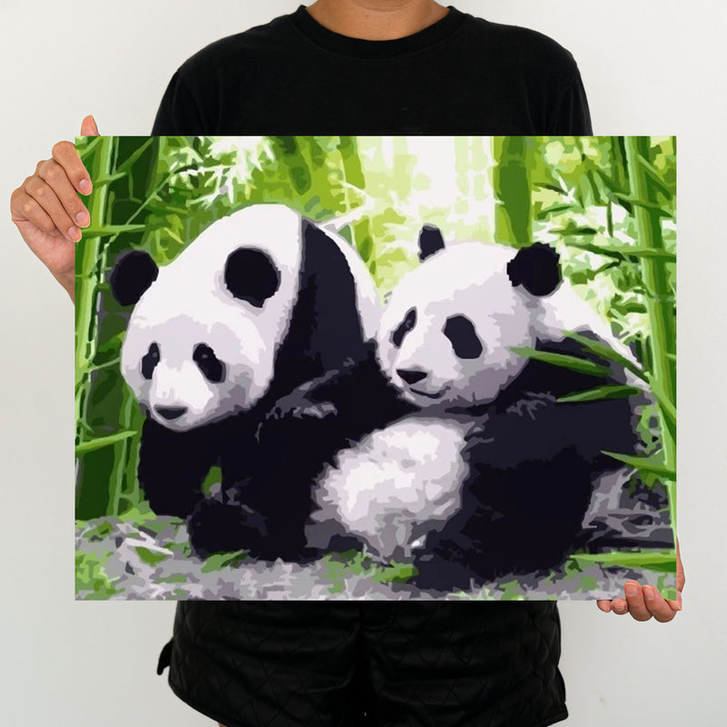 Pandas and Bamboos - Painting By Numbers