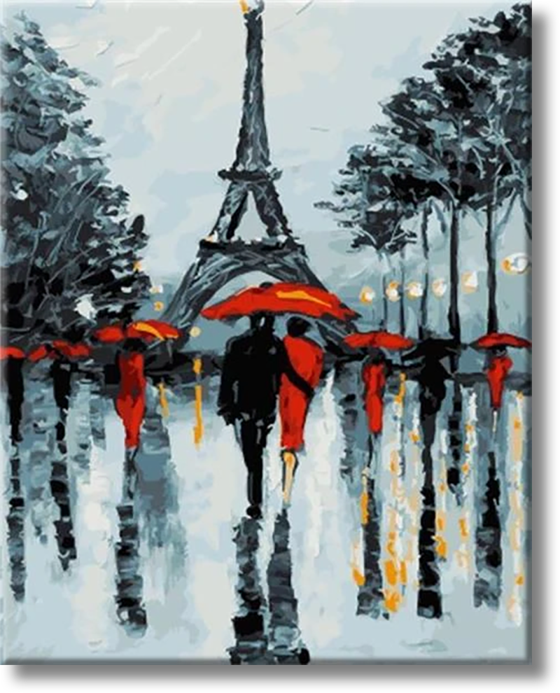 Rainy Paris -  Painting By Numbers