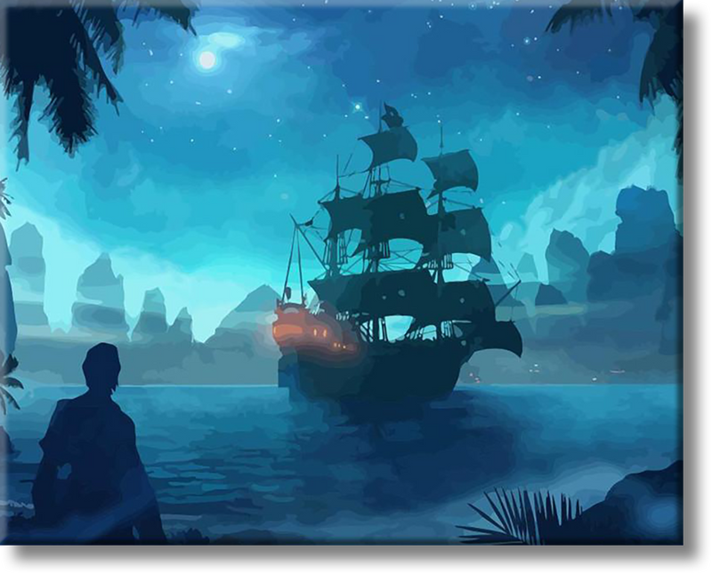 Ship In The Night -  Painting By Numbers