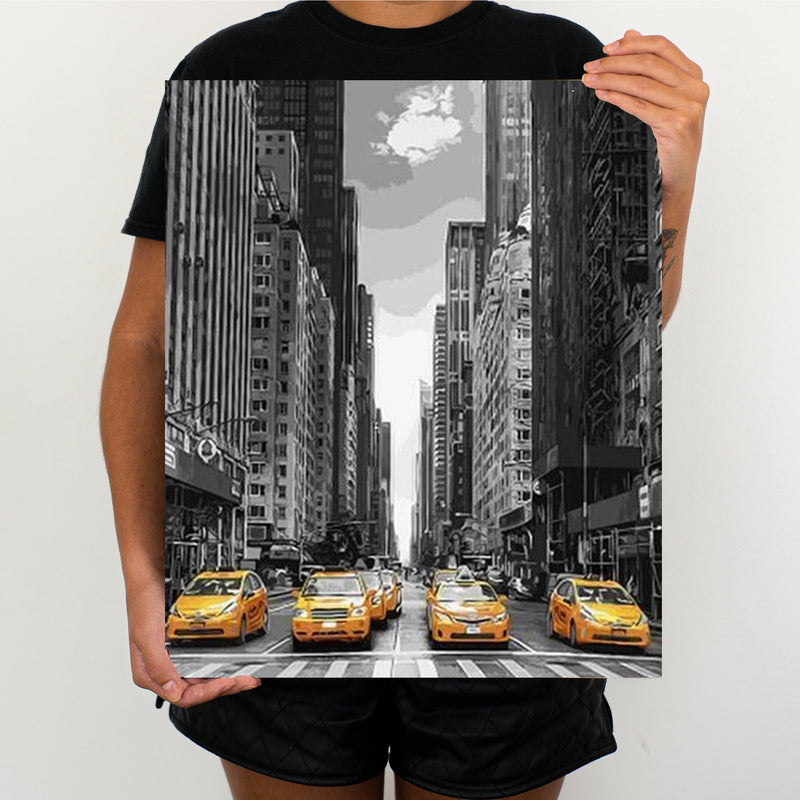 Taxis In New York - Painting By Numbers