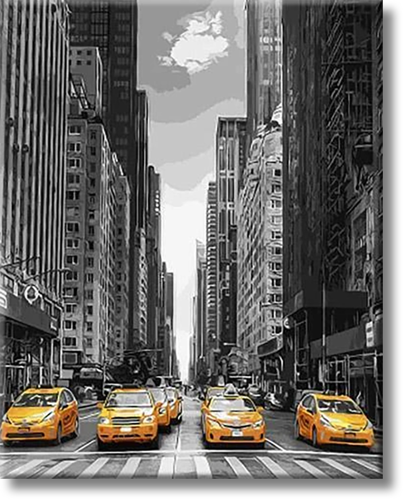 Taxis In New York - Painting By Numbers