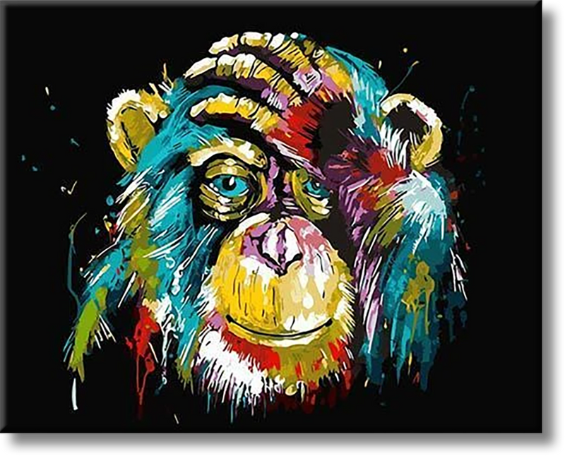 Brooding Monkey - Painting By Numbers