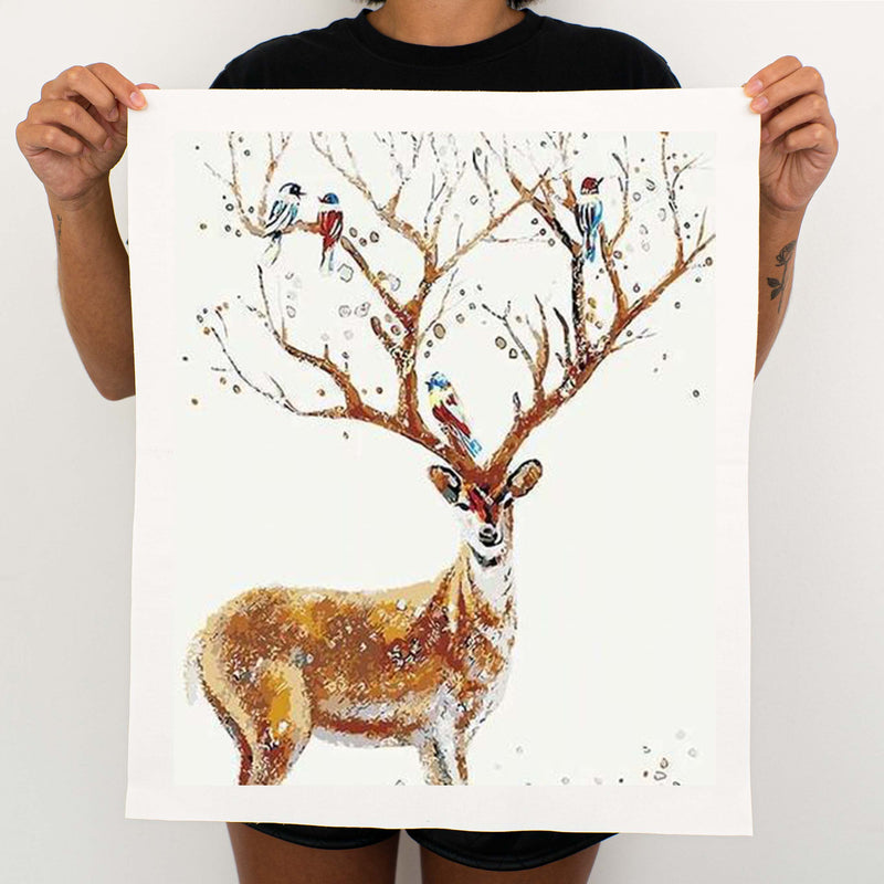 Deer With The Birds - Painting By Numbers