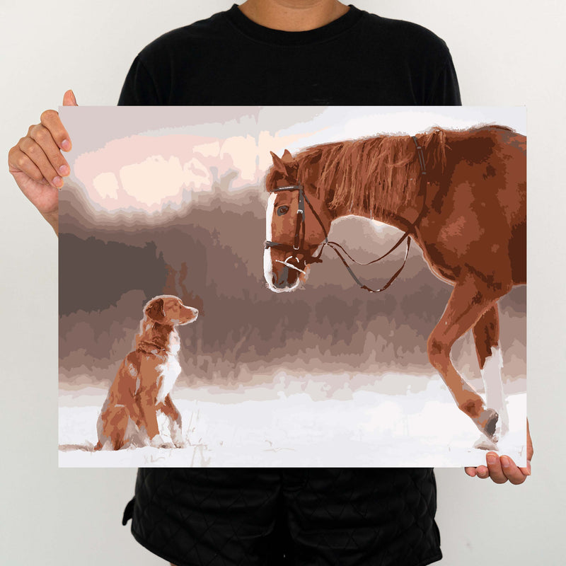 Dog And The Horse - Painting By Numbers