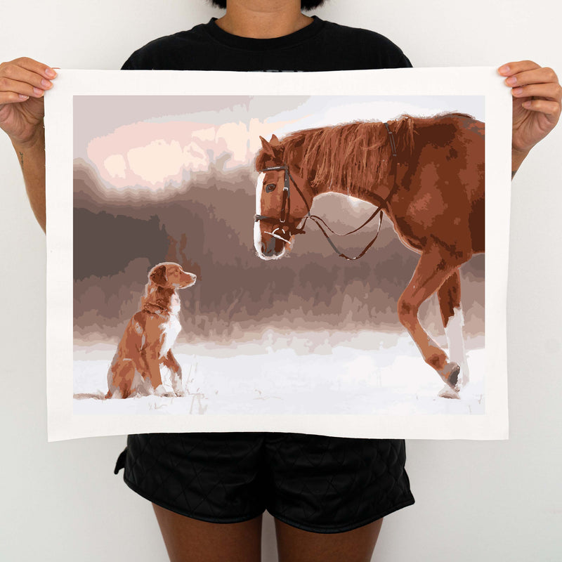 Dog And The Horse - Painting By Numbers