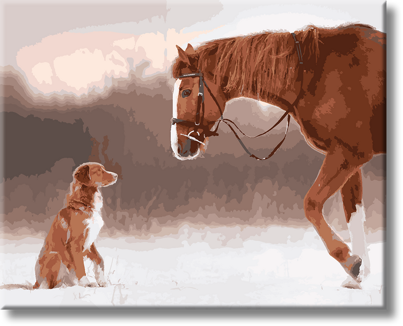 Dog And The Horse - Painting By Numbers