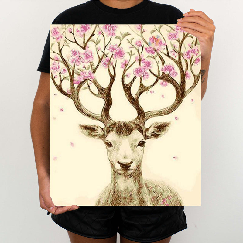 Flower Deer - Painting By Numbers