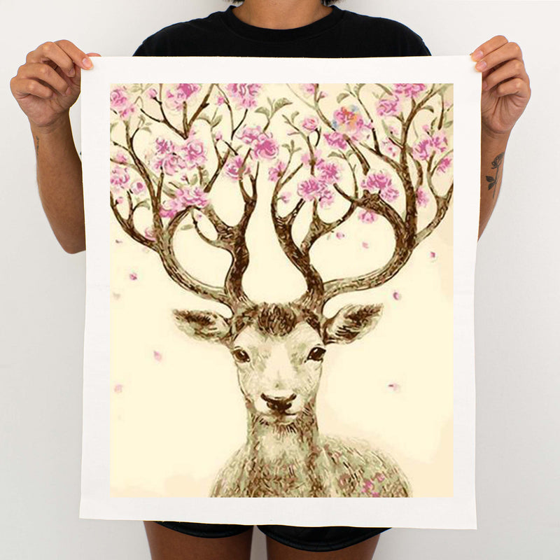 Flower Deer - Painting By Numbers