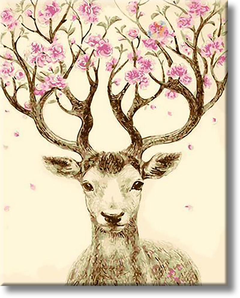 Flower Deer - Painting By Numbers