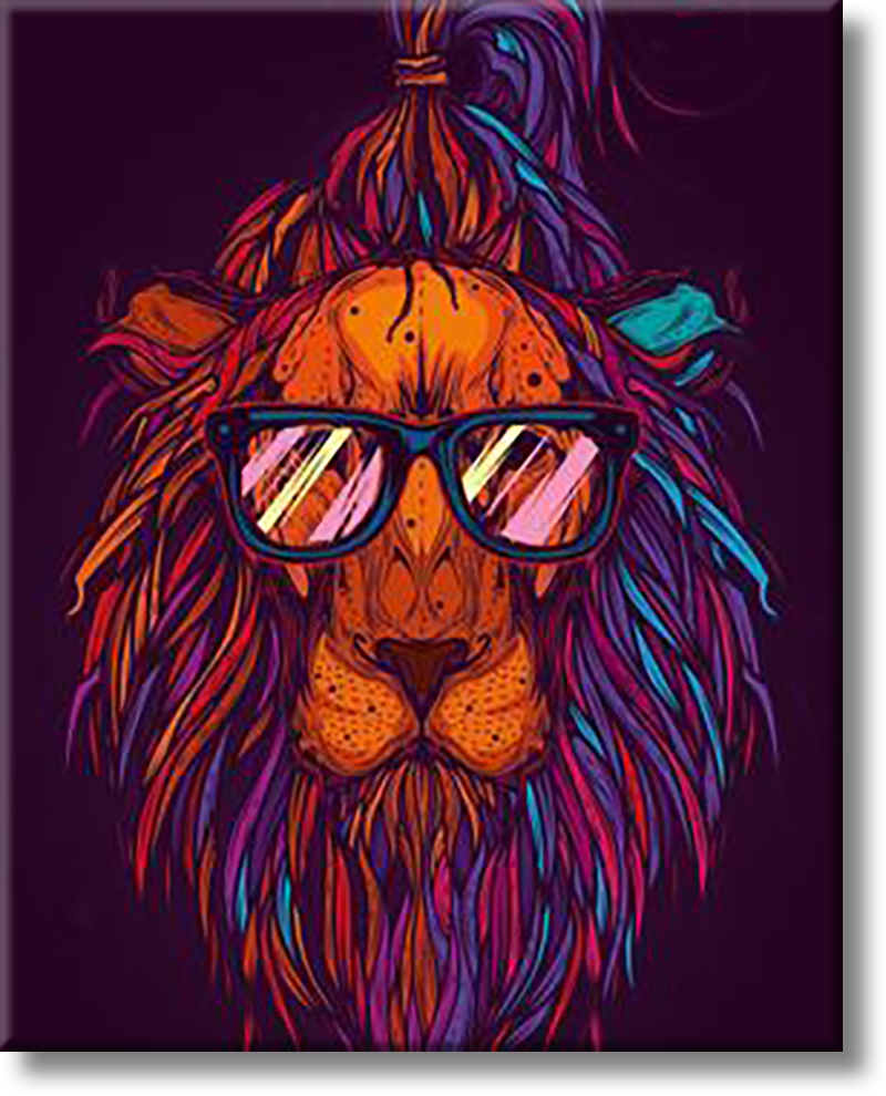 Hipster Lion - Painting By Numbers