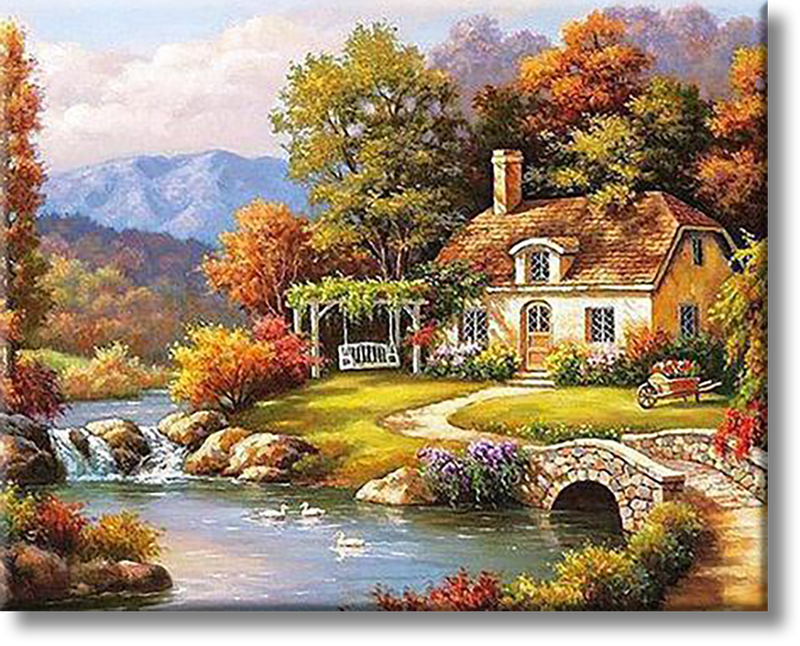 House And The River - Painting By Numbers