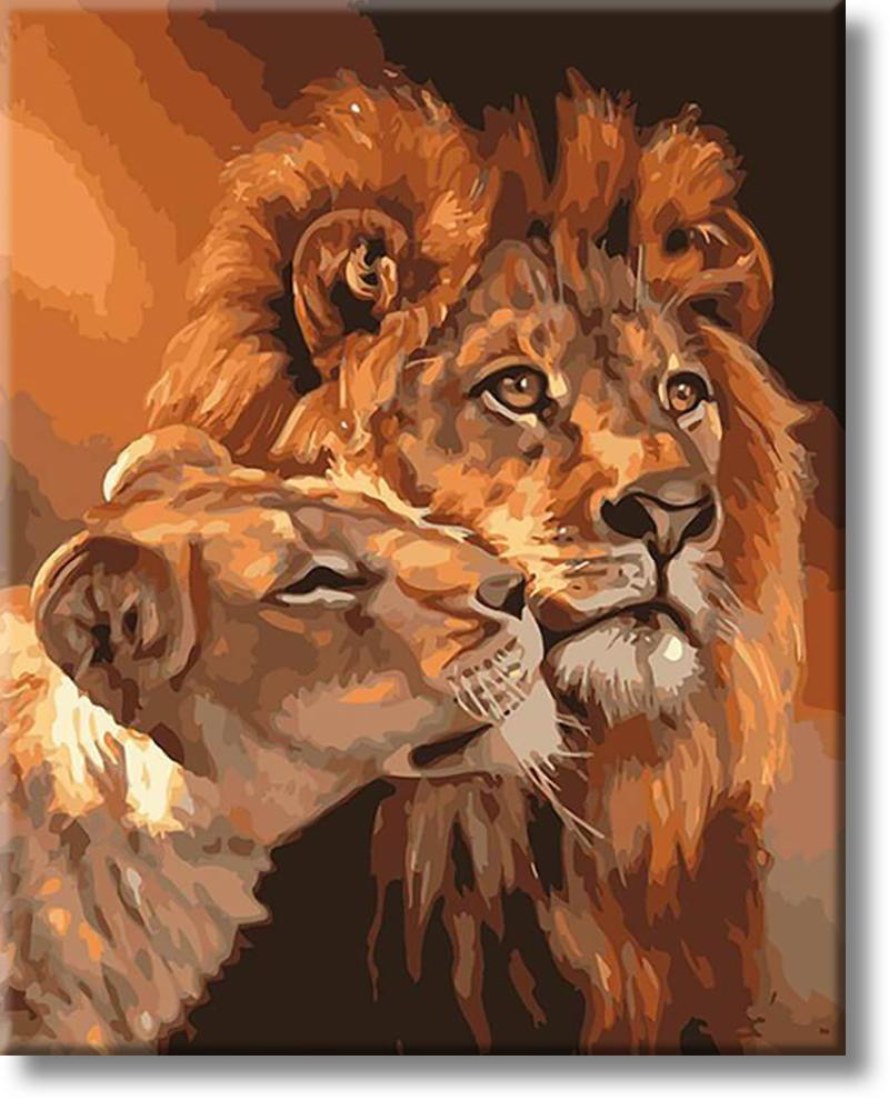 Lion Pair - Painting By Numbers