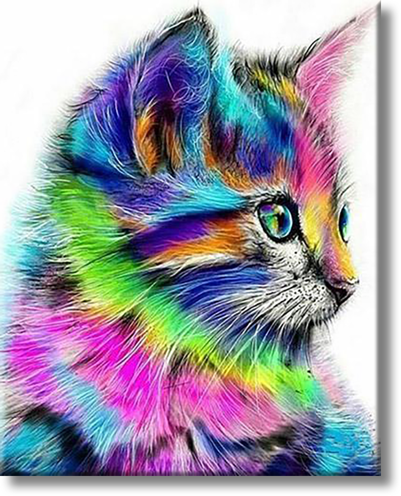 Neon Cat - Painting By Numbers