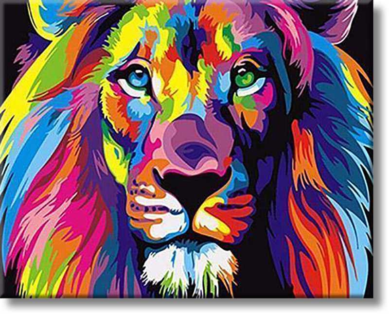 Neon Lion - Painting By Numbers