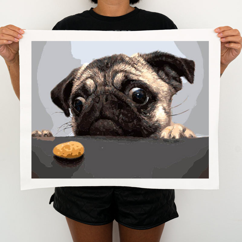 Pug Cookie And The Cookie - Painting By Numbers