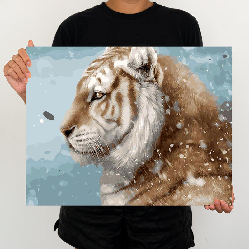 Tiger In The Snow - Painting By Number