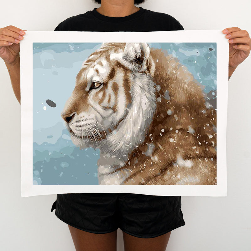 Tiger In The Snow - Painting By Number