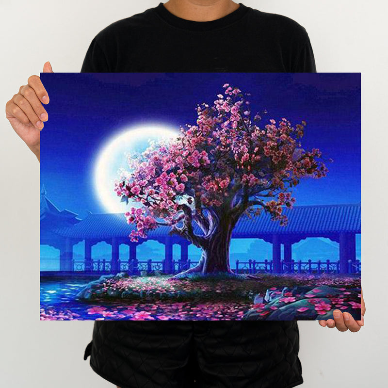 Tree Under The Moon - Painting By Number