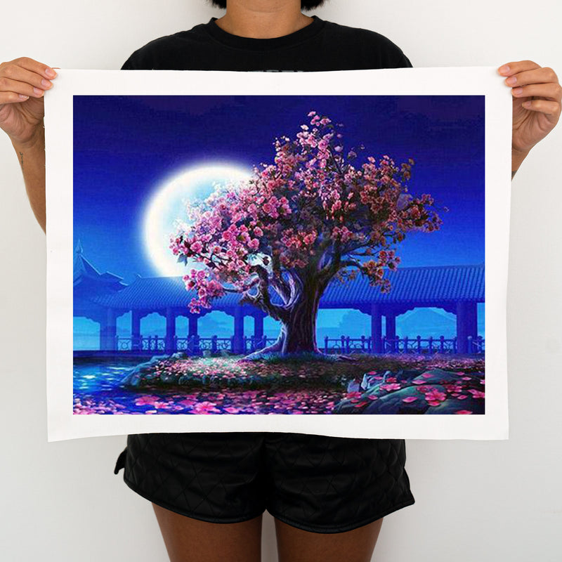 Tree Under The Moon - Painting By Number