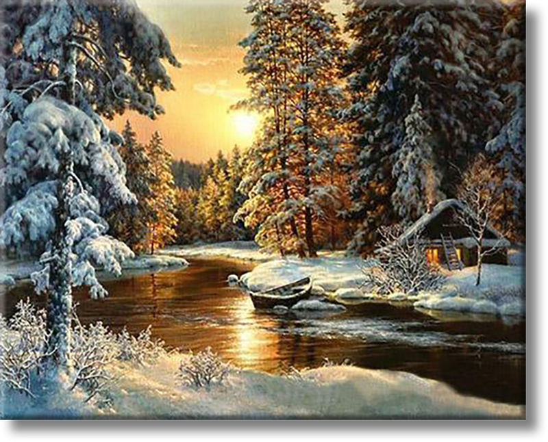 Winter Cabin - Painting By Number