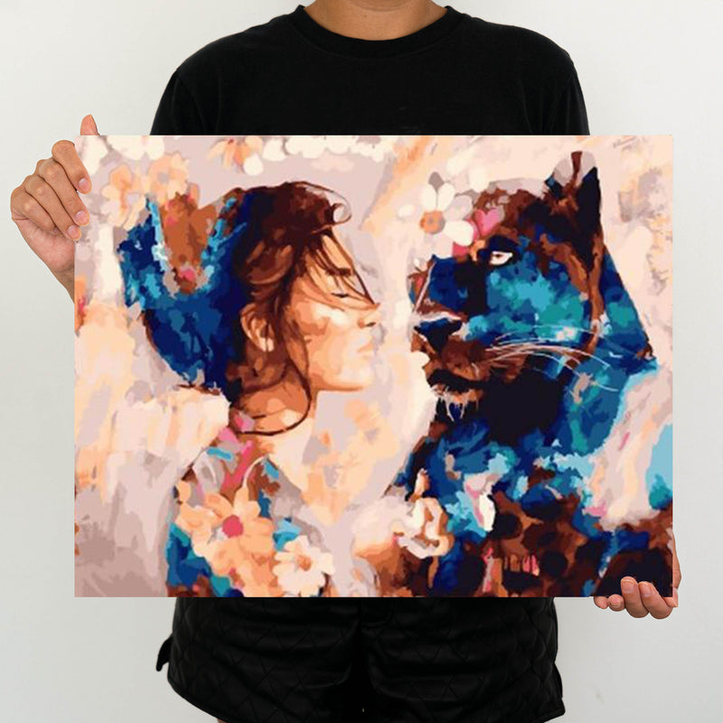 Woman And The Panther - Painting By Number