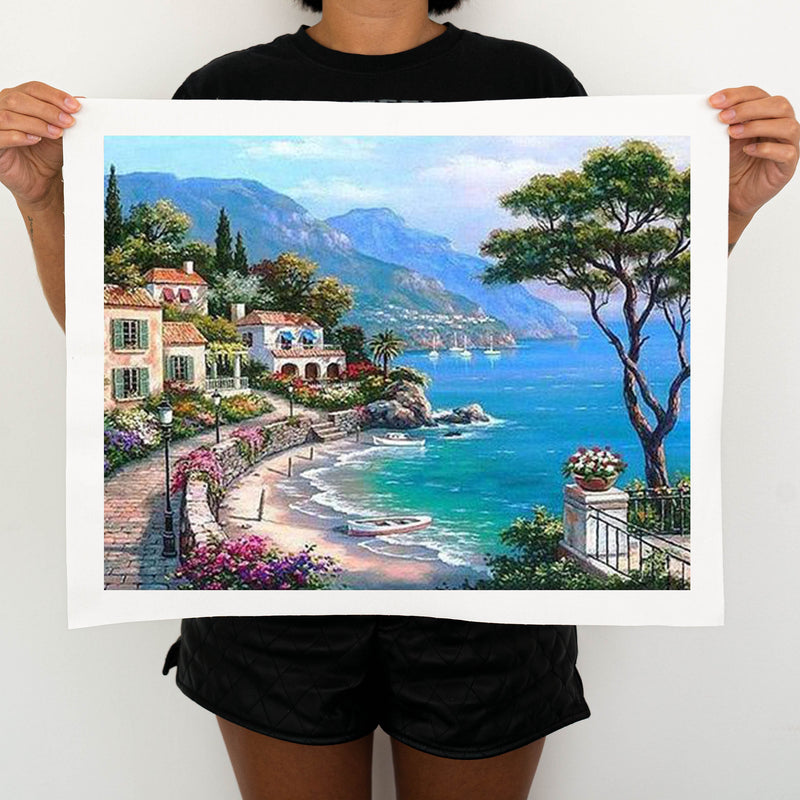 Village On The Mediterranean - Painting By Number