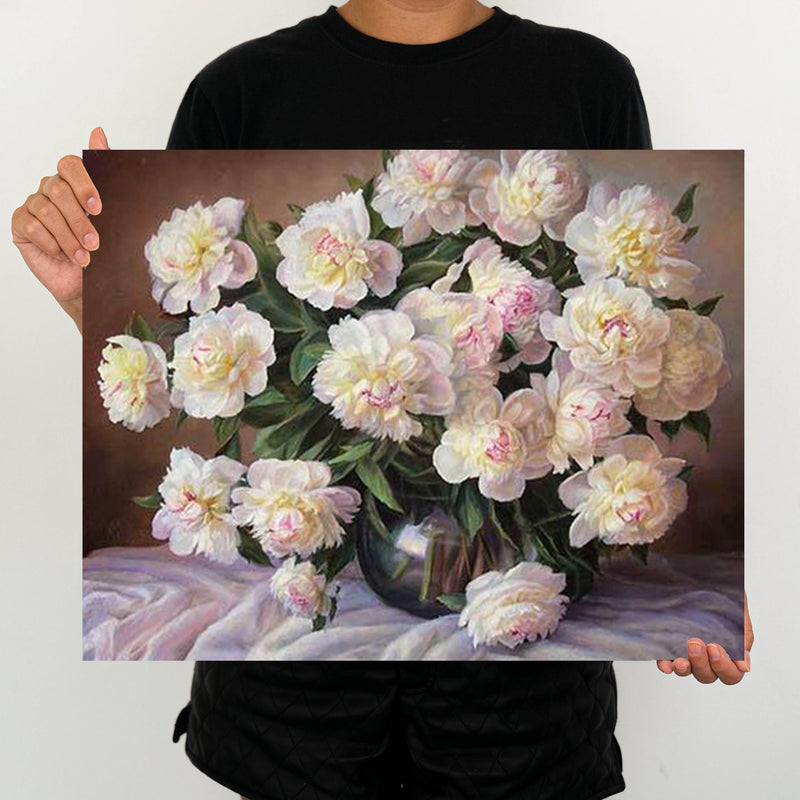 White Flowers - Painting By Number