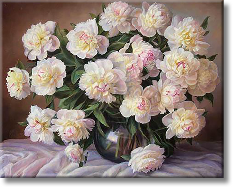 White Flowers - Painting By Number