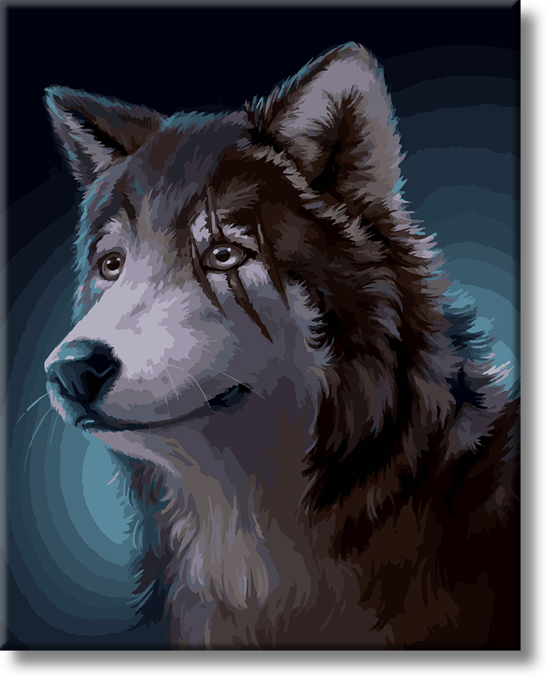 Wolf In The Night - Painting By Numbers