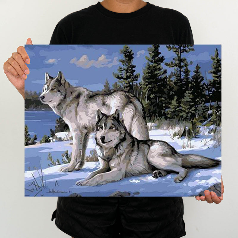 Wolves In The Snow - Painting By Number