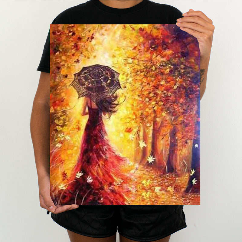 Woman In Autumn - Painting By Numbers