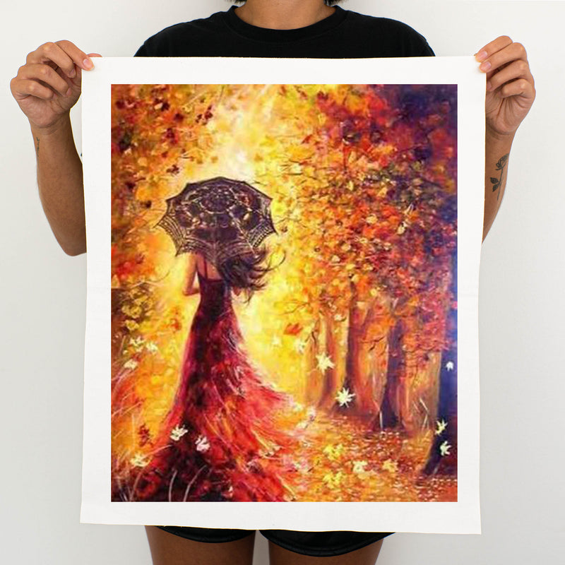 Woman In Autumn - Painting By Numbers