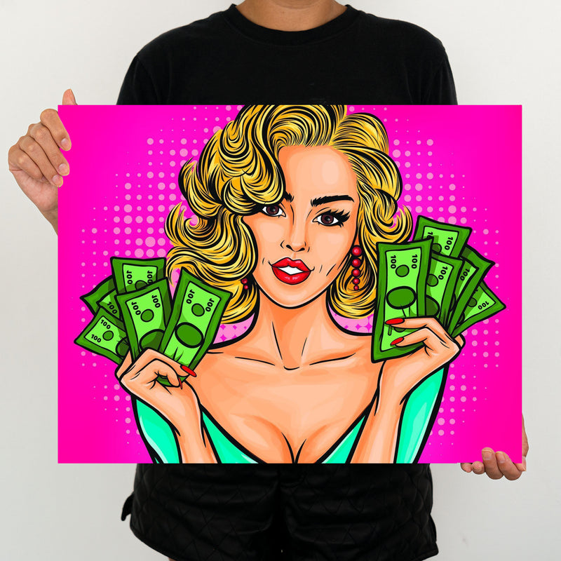 Woman With Cash - Painting By Number