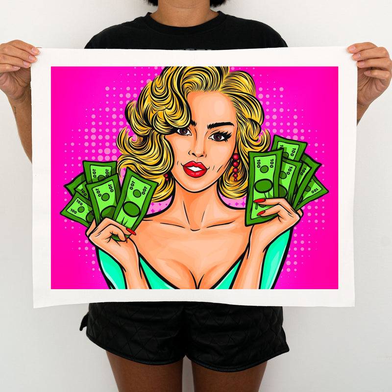 Woman With Cash - Painting By Number